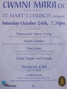 Cwmni Mara Cic presents a Concert at St Mary’s Church Fishguard – with Chwaer
